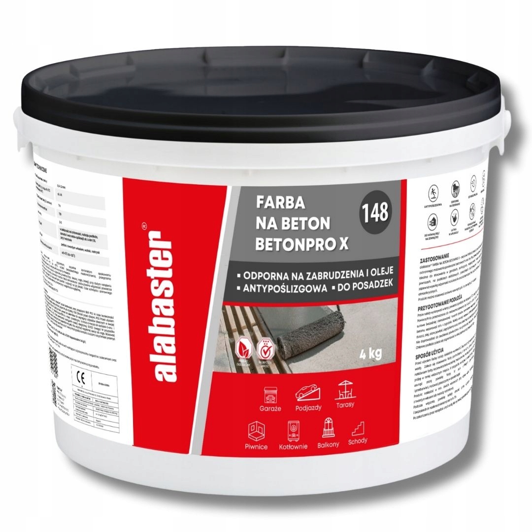 Farba do betonu Alabaster Betonpro X 4kg, do garażu, piwnicy i kotłowni