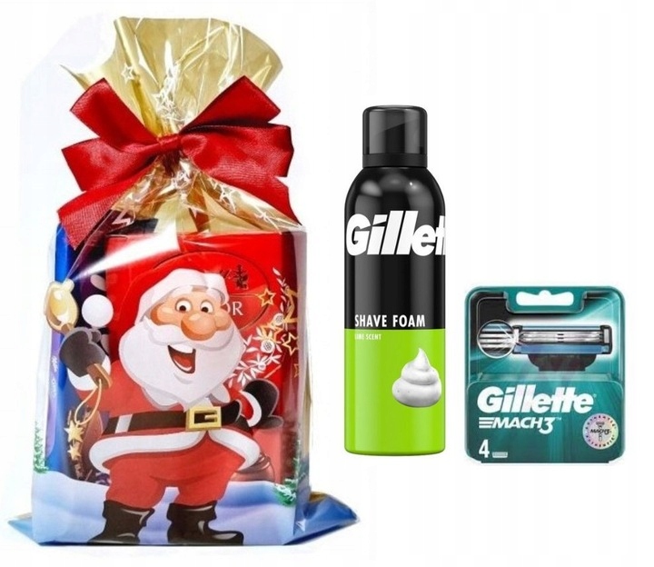 Gillette Mach 3 Dárková Sada pěna na holení břity 4 ks