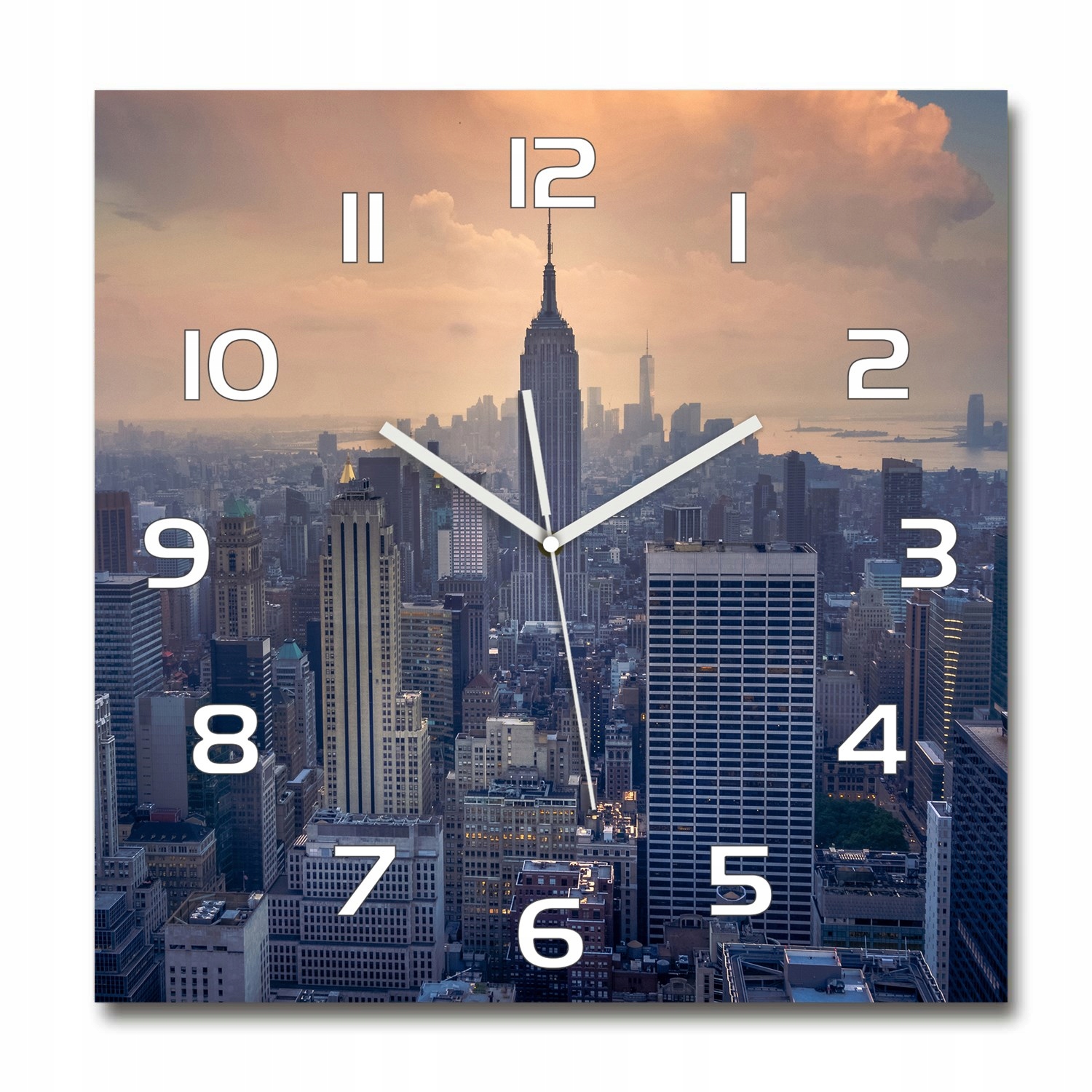 

Cichy szklany zegar Manhattan Nowy Jork 60x60 cm