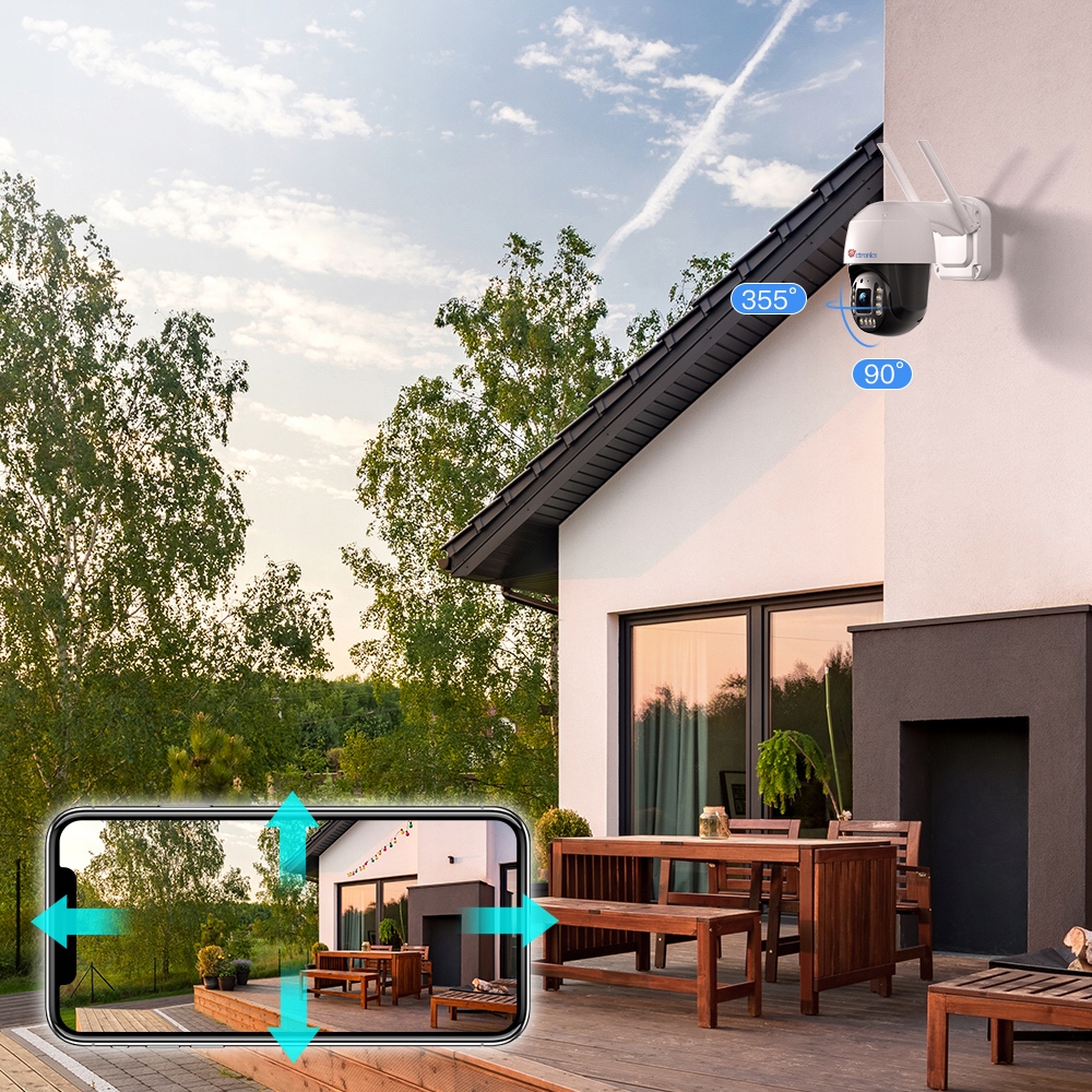 CTRONICS Kamera Zewnętrzna 4K 8MP WiFi PTZ IP z Detekcją Ruchu i IP66 — miniatura 12