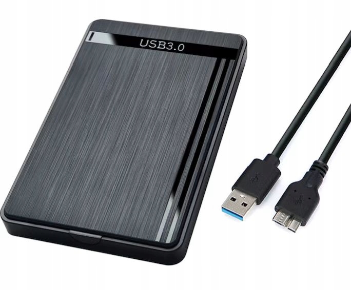 SZYBKA OBUDOWA 2,5" USB 3,0 CZARNA EFEKT STALI