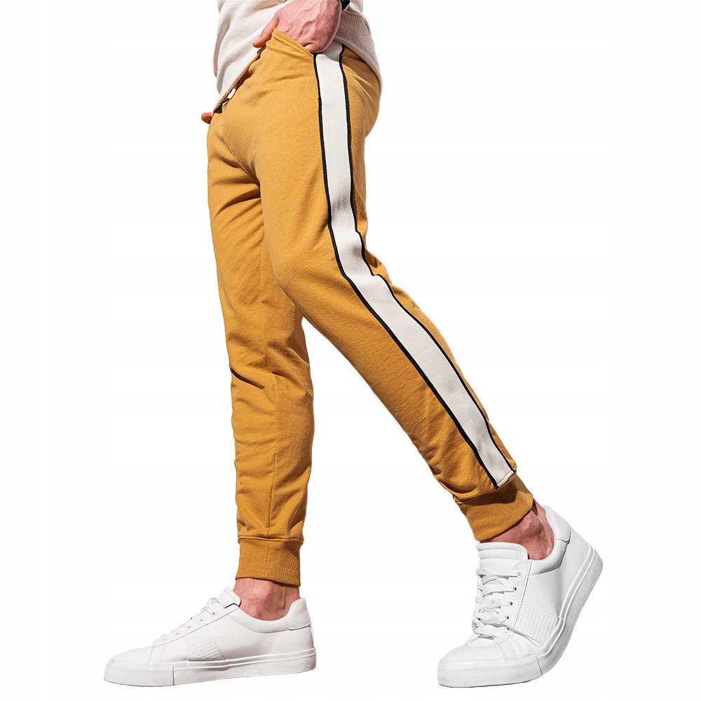 

Spodnie męskie dresowe joggery P951 musztardowe M