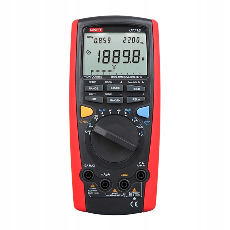 Uni-t UT71E Digitálny multimetr True Rms 40000 Usb Bluetooth Meranie výkonu Pc X