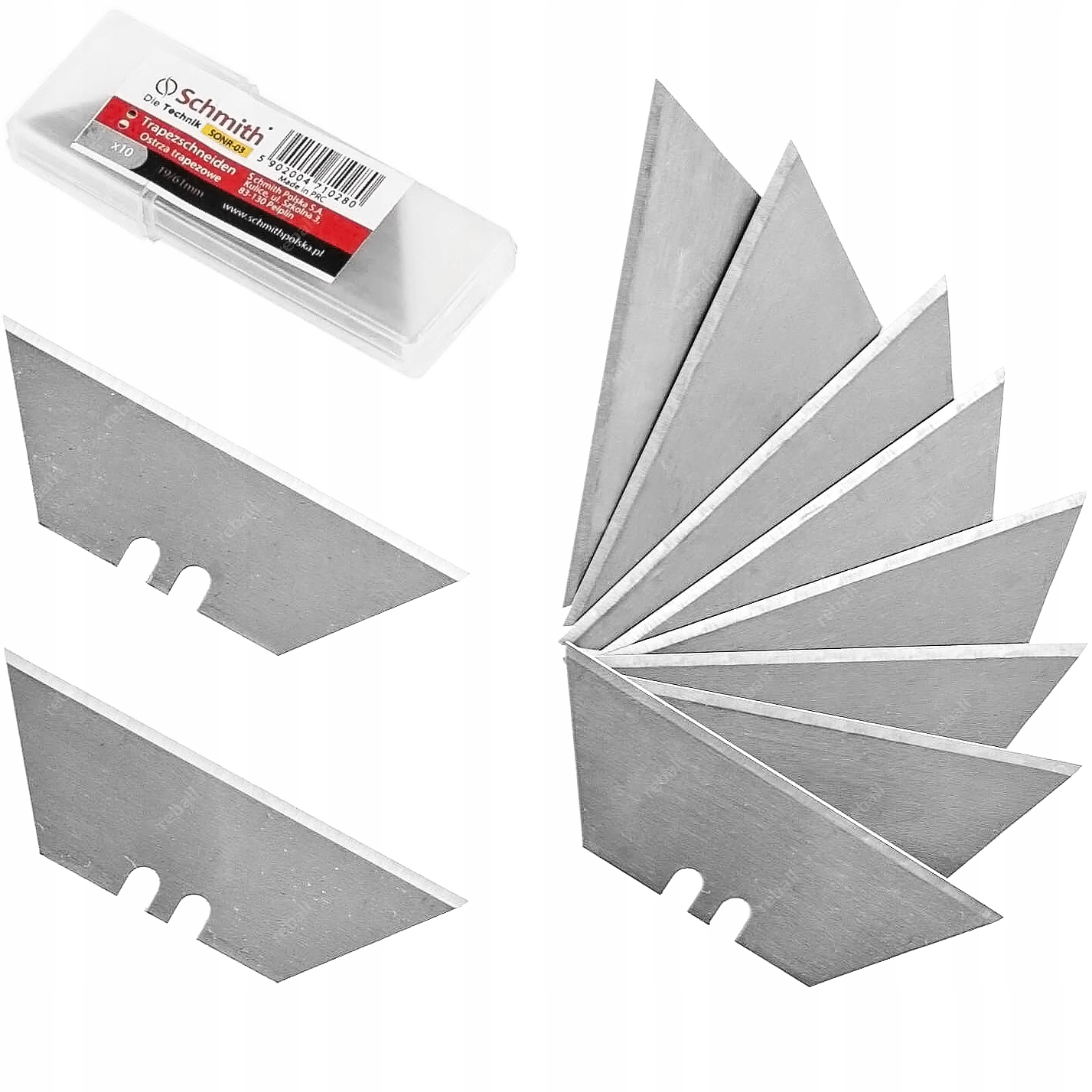 

10x Ostrze Trapezowe Schmith 61x19mm Do Nóż Ręczny