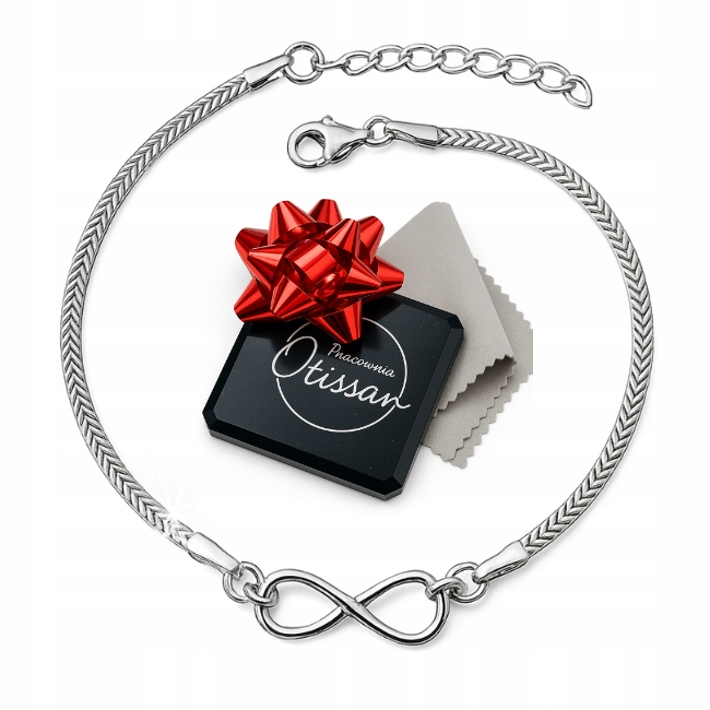 Bransoletka srebrna nieskończoność próba 925 biżuteria damska