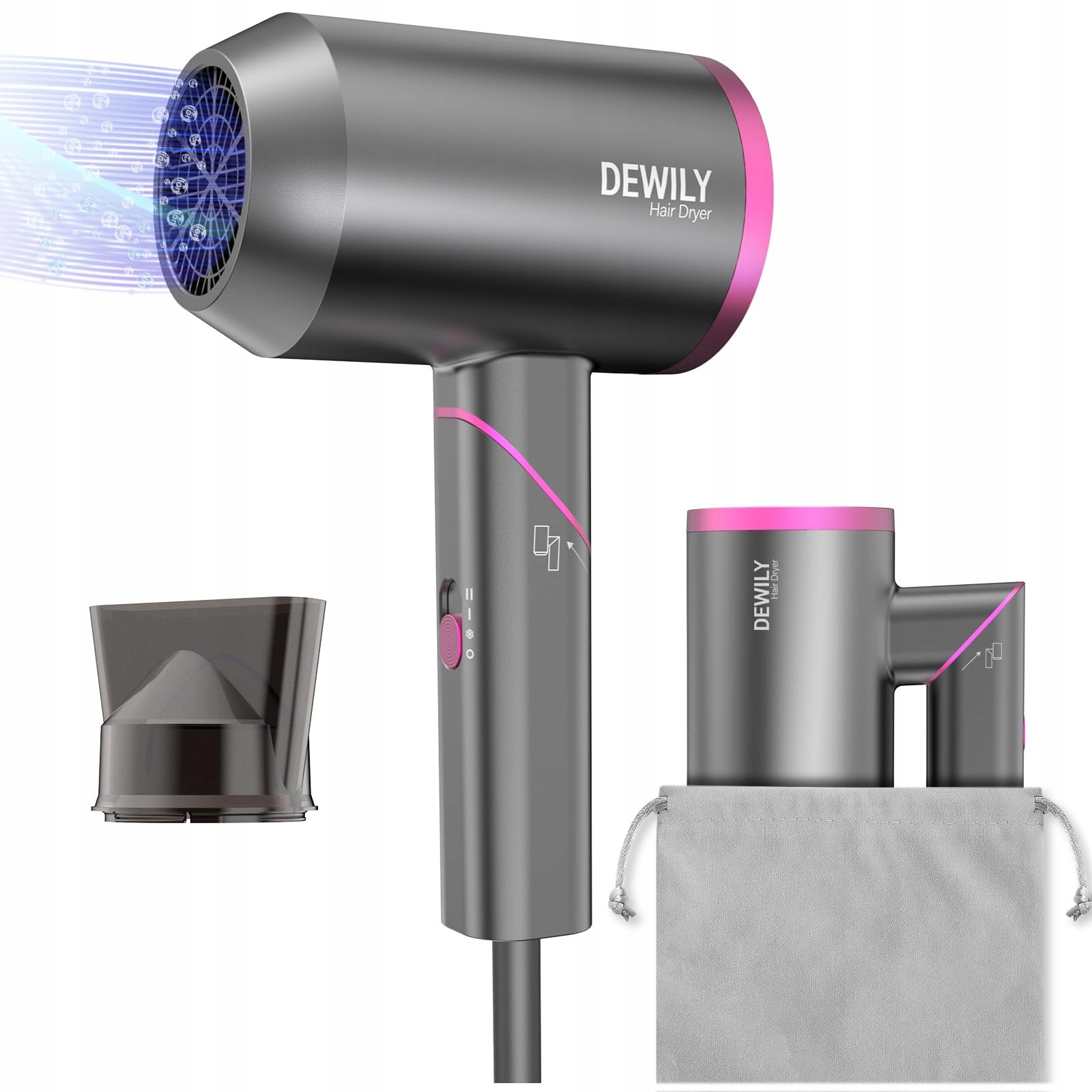 Dewily skládací cestovní vysoušeč vlasů