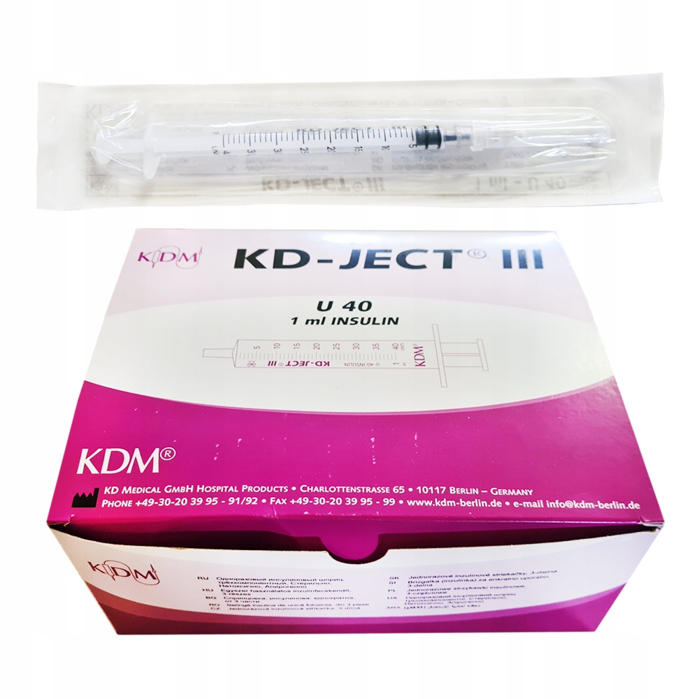 

Strzykawki insulinowe z igłą U40 Kd-ject G27 1ml