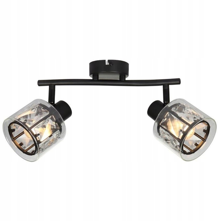 Černý dvojitý reflektor křišťál Elmo je ideální nad zrcadlo do chodby