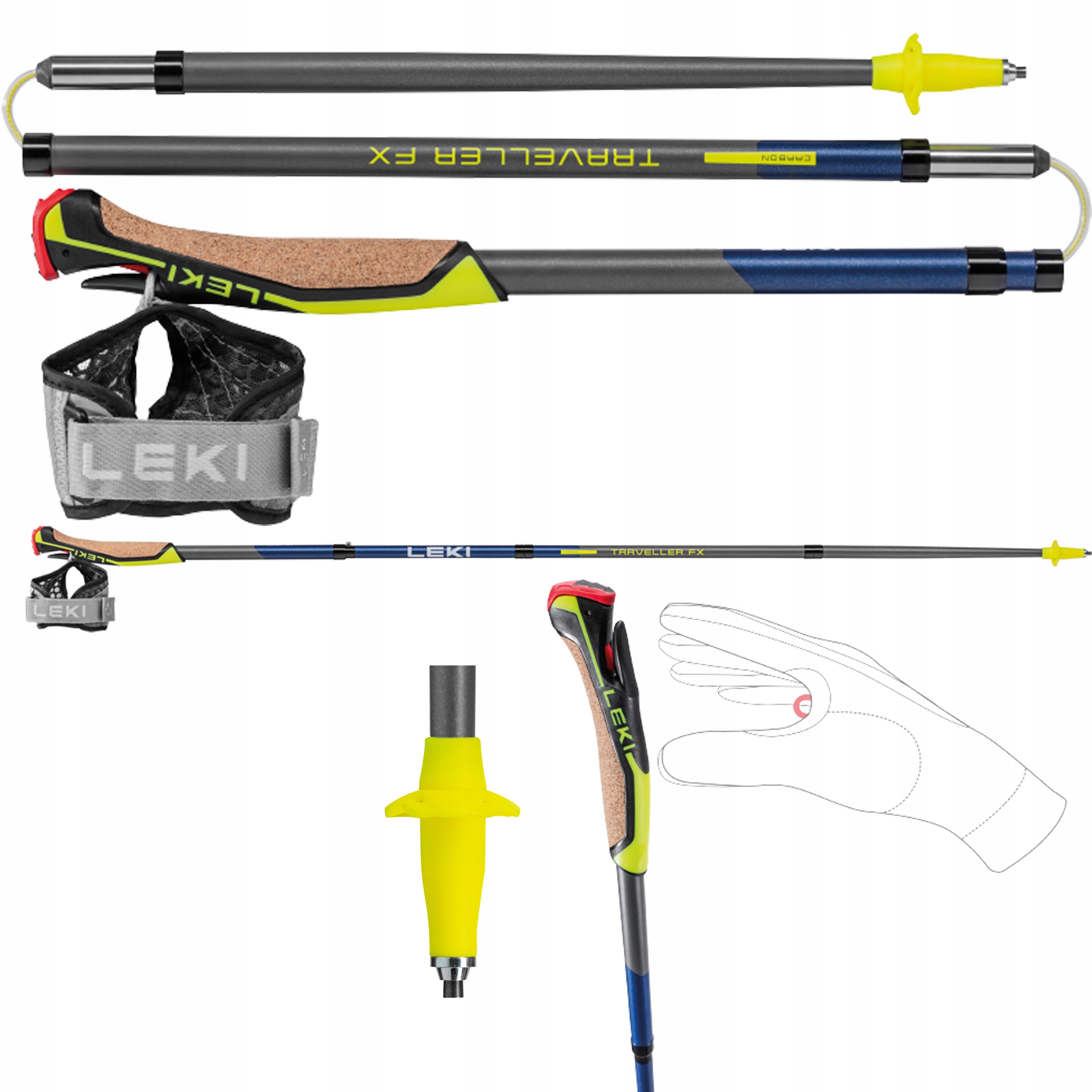 Kije Nordic Walking Leki Traveller FX.One Carbon 120cm