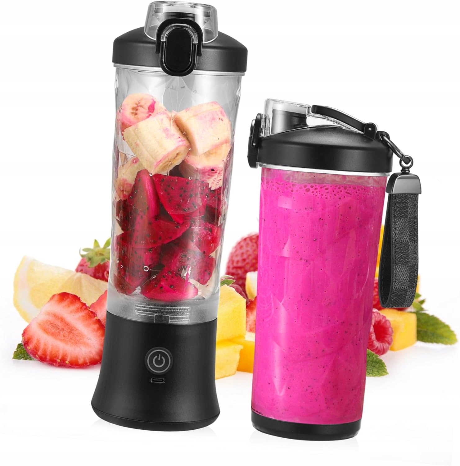 BEZPRZEWODOWY MINI BLENDER PRZENOŚNA SOKOWIRÓWKA 600ml CE