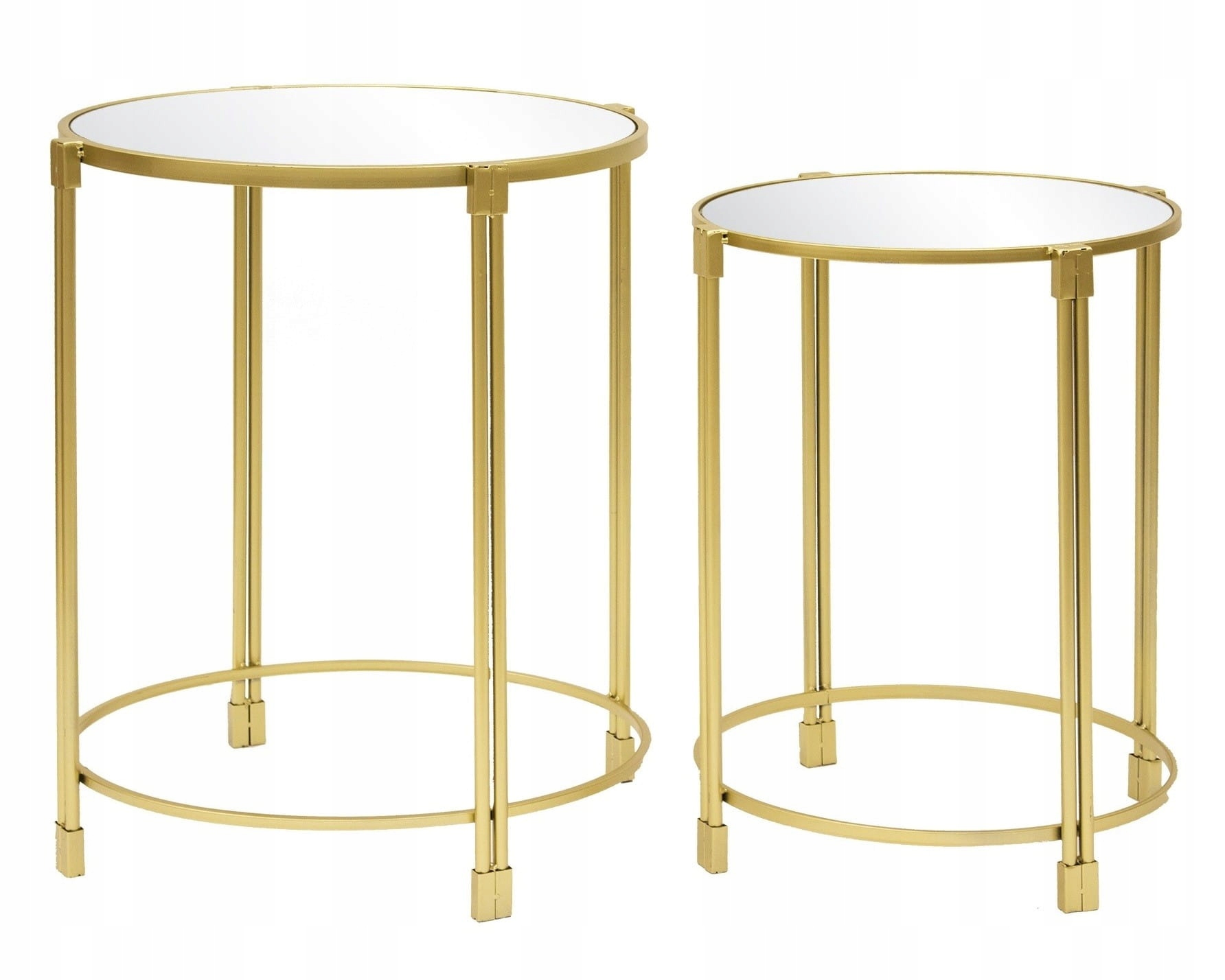 Kovový stolek zlatý 66,5x55/58,5x46 108893 S/2