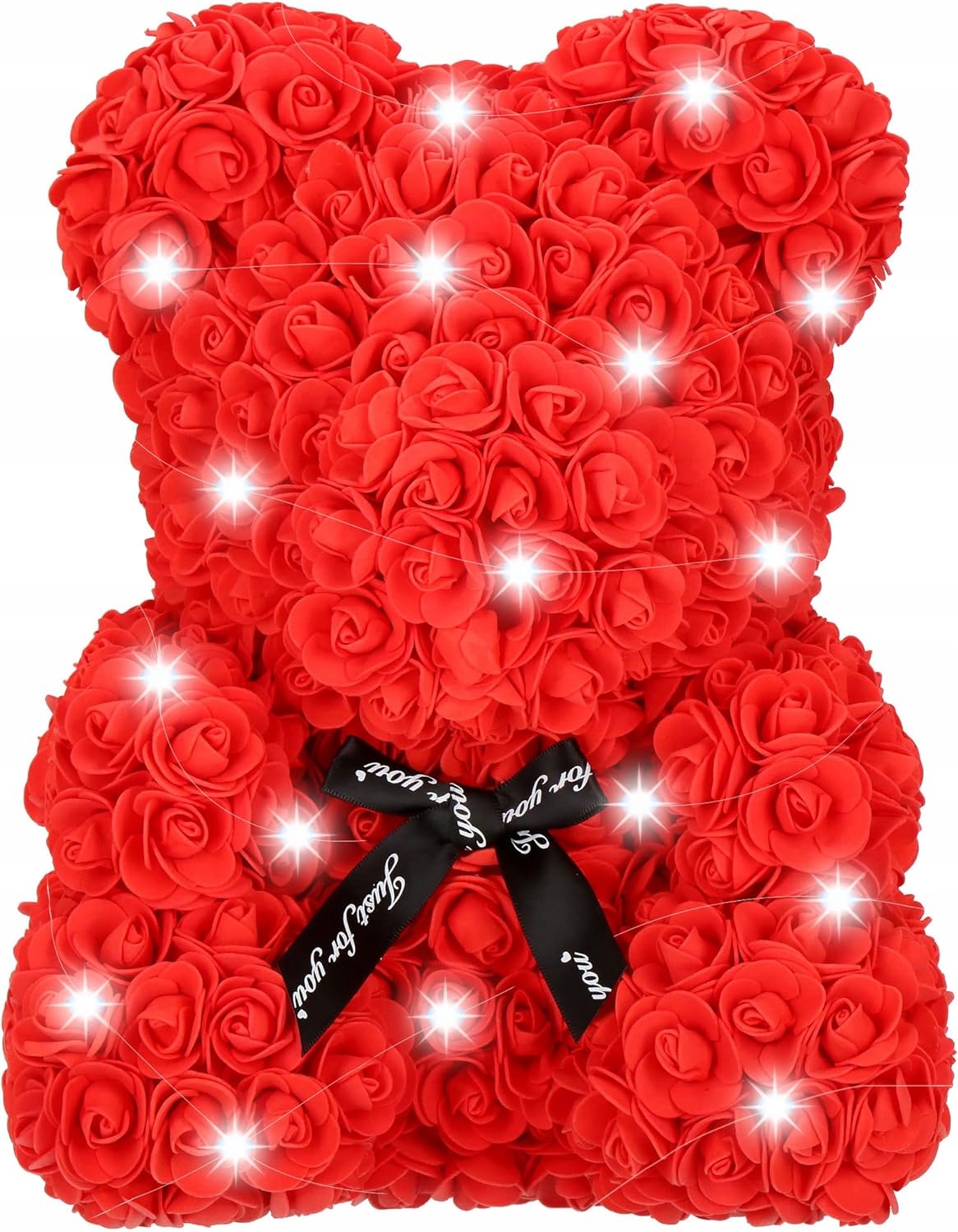 ŚWIECĄCY WYJĄTKOWY MIŚ Z RÓŻAMI W PUDEŁKU ZESTAW + BALONY PREZENT DLA NIEJ Marka inna