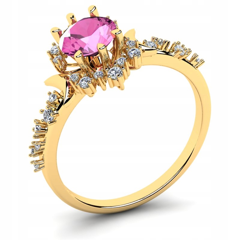 

Pierścionek Złoty Księżyce Z Różową Cyrkonią