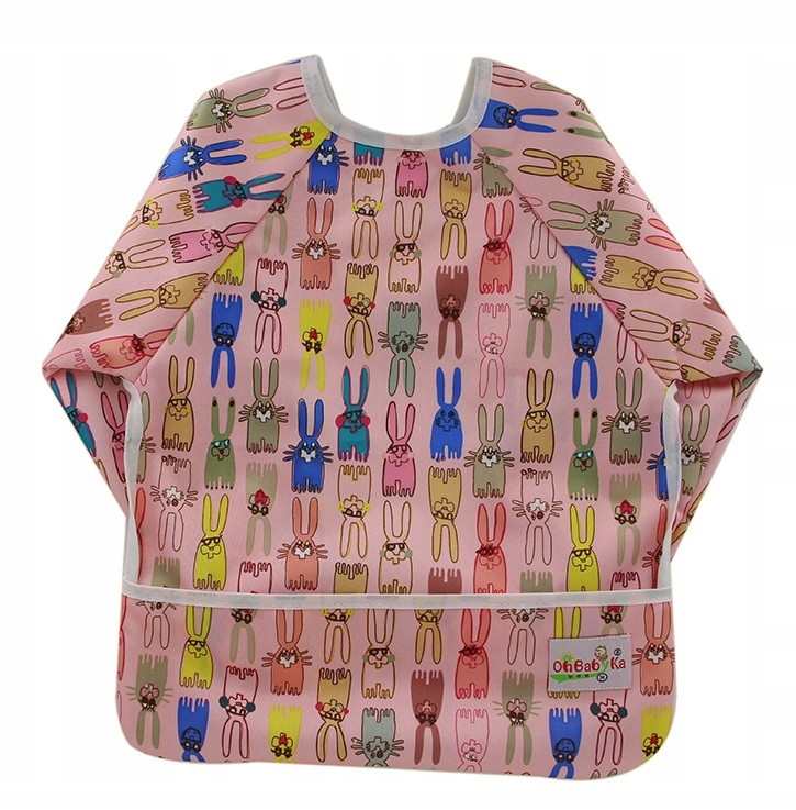 ŚLINIAK FARTUSZEK BLW Z RĘKAWAMI KIESZONKĄ WODOODPORNY 6-36m