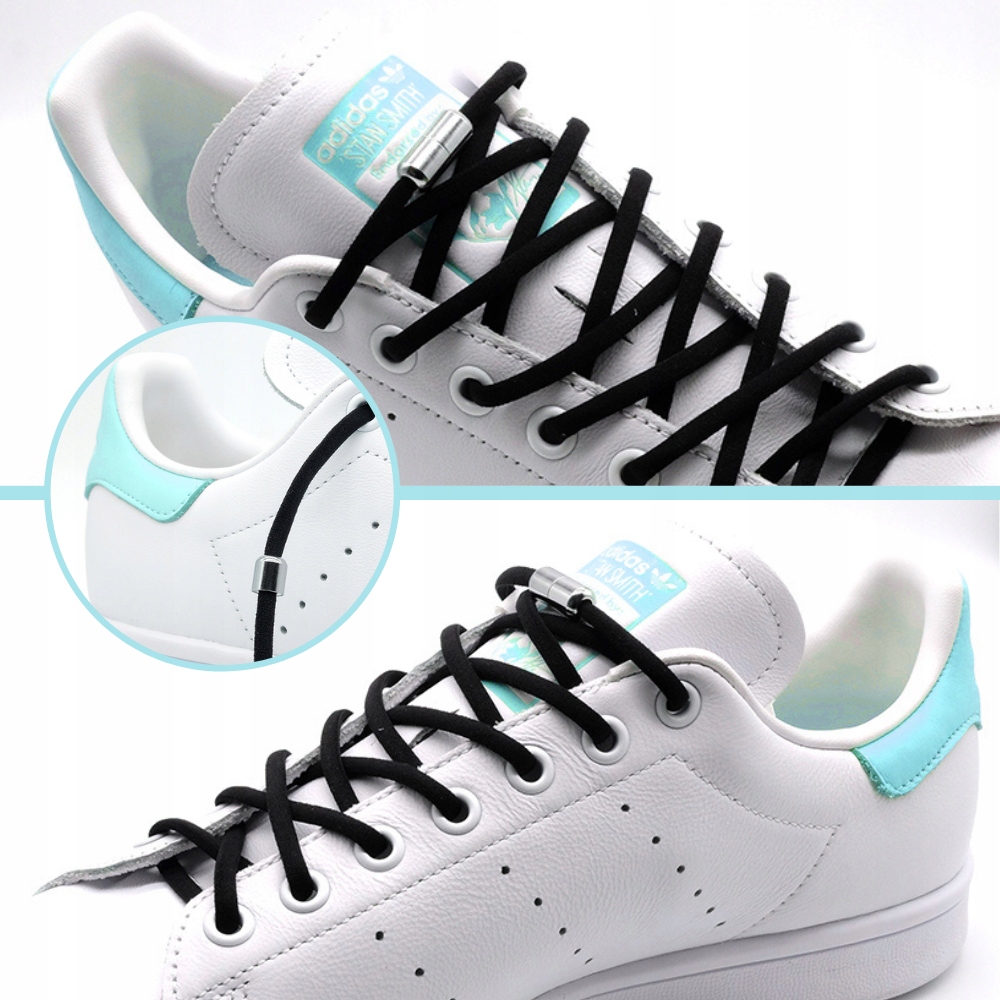 Sznurowadła Bez Wiązania ELASTYCZNE czarne Nazwa koloru producenta Czarne