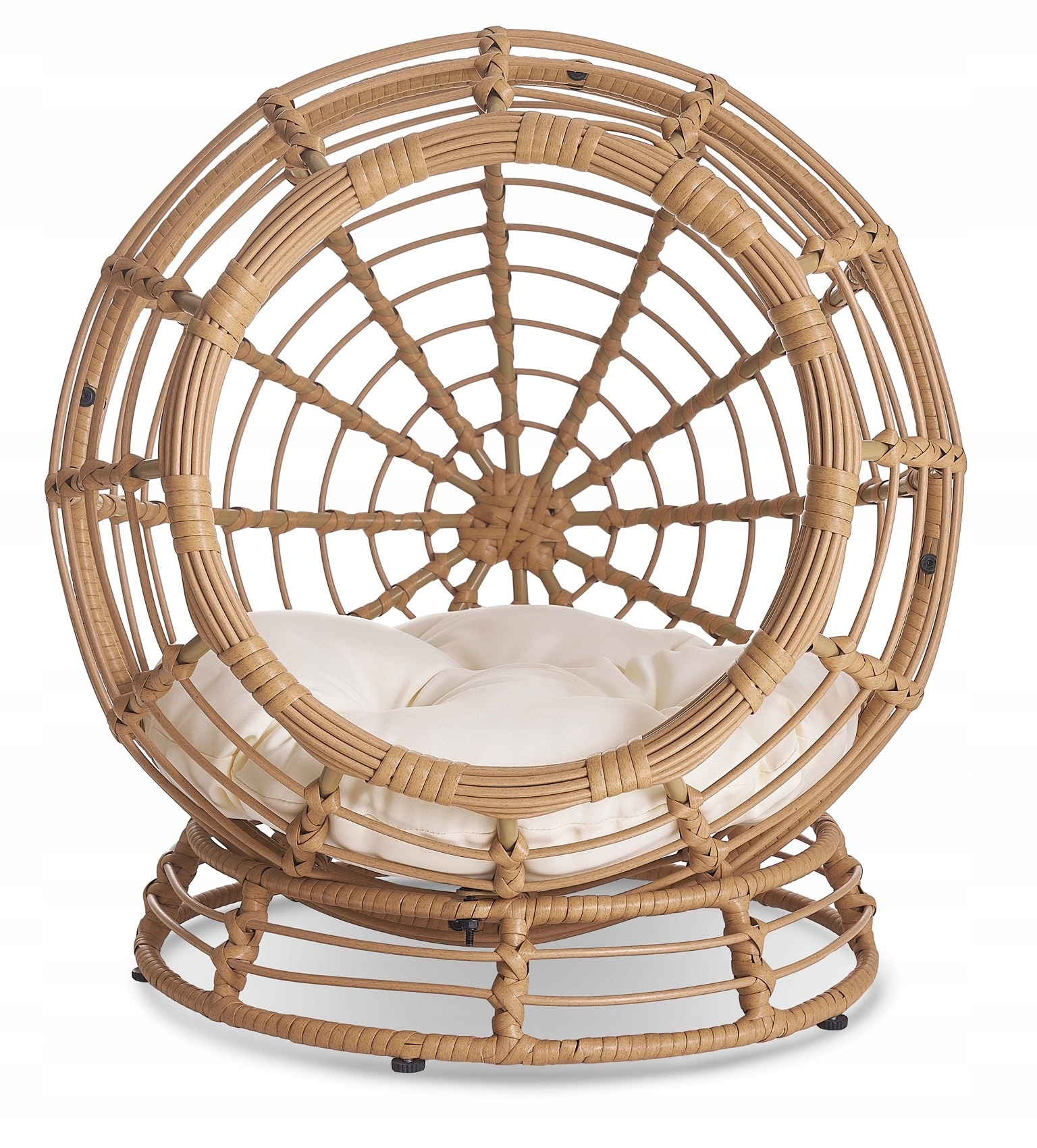 Legowisko dla kota lub psa Pet House okrągłe budka rattanowa z poduszką