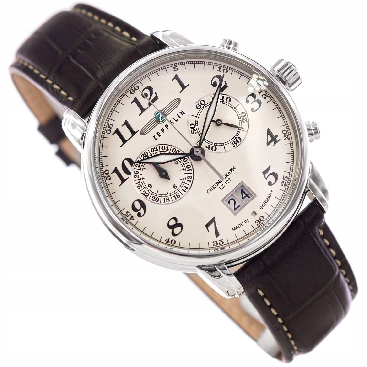 Pánské Hodinky Zeppelin 7684-5 LZ127 Chronograf Datumovka Elegantní