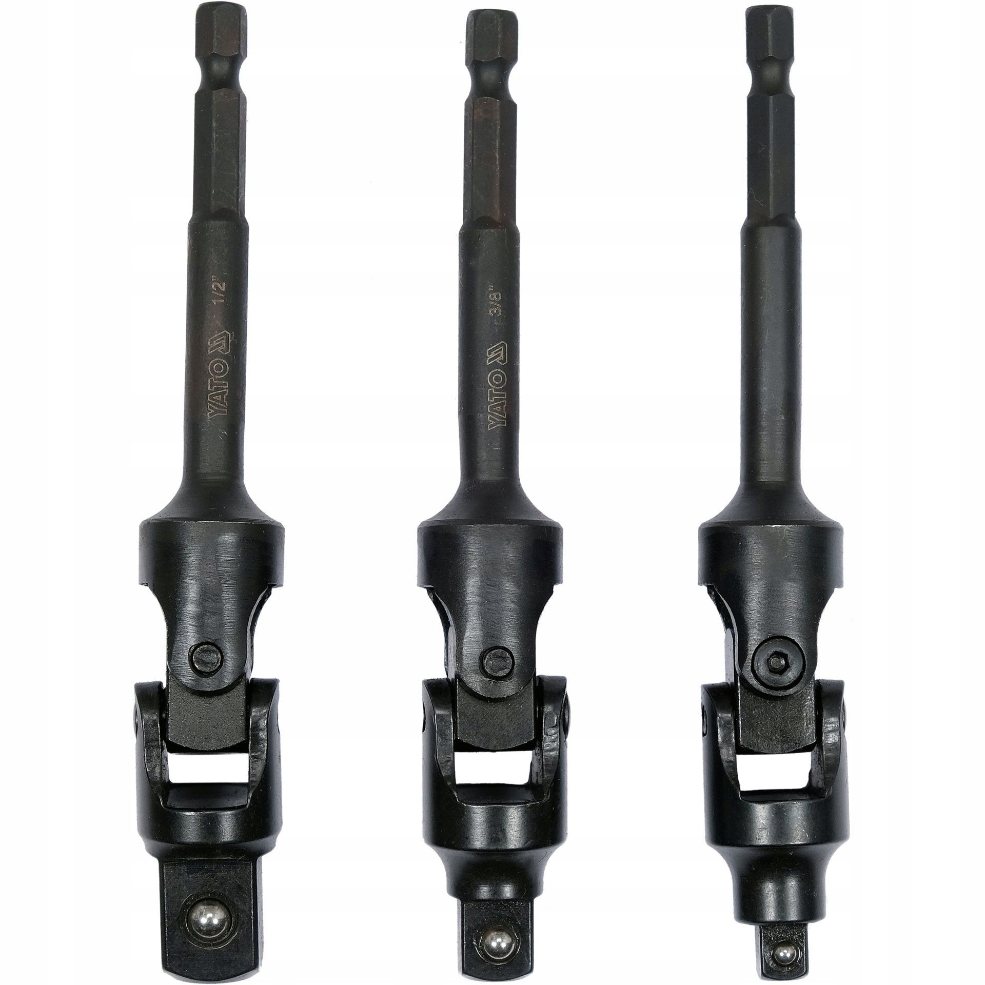 YATO ADAPTERY Z PRZEGUBEM NASADEK 1/4 3/8 1/2 3SZT Liczba elementów zestawy