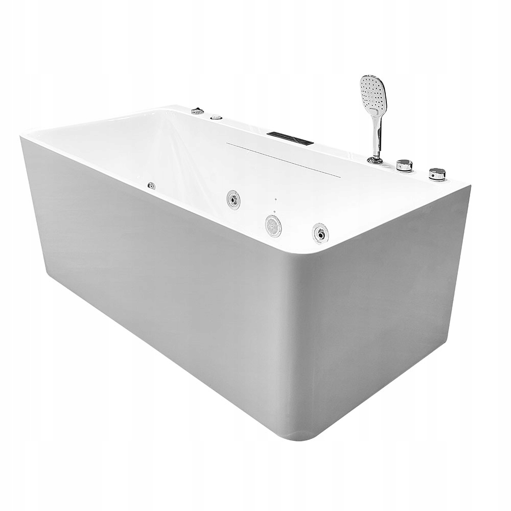 Wanna Łazienkowa Przyścienna Spa Z Hydromasażem Z Konglomeratu 150X75X58CM