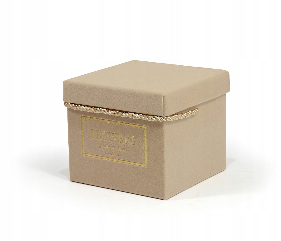 

Flower Box welur 15x15 cm Beż kwadrat wkład