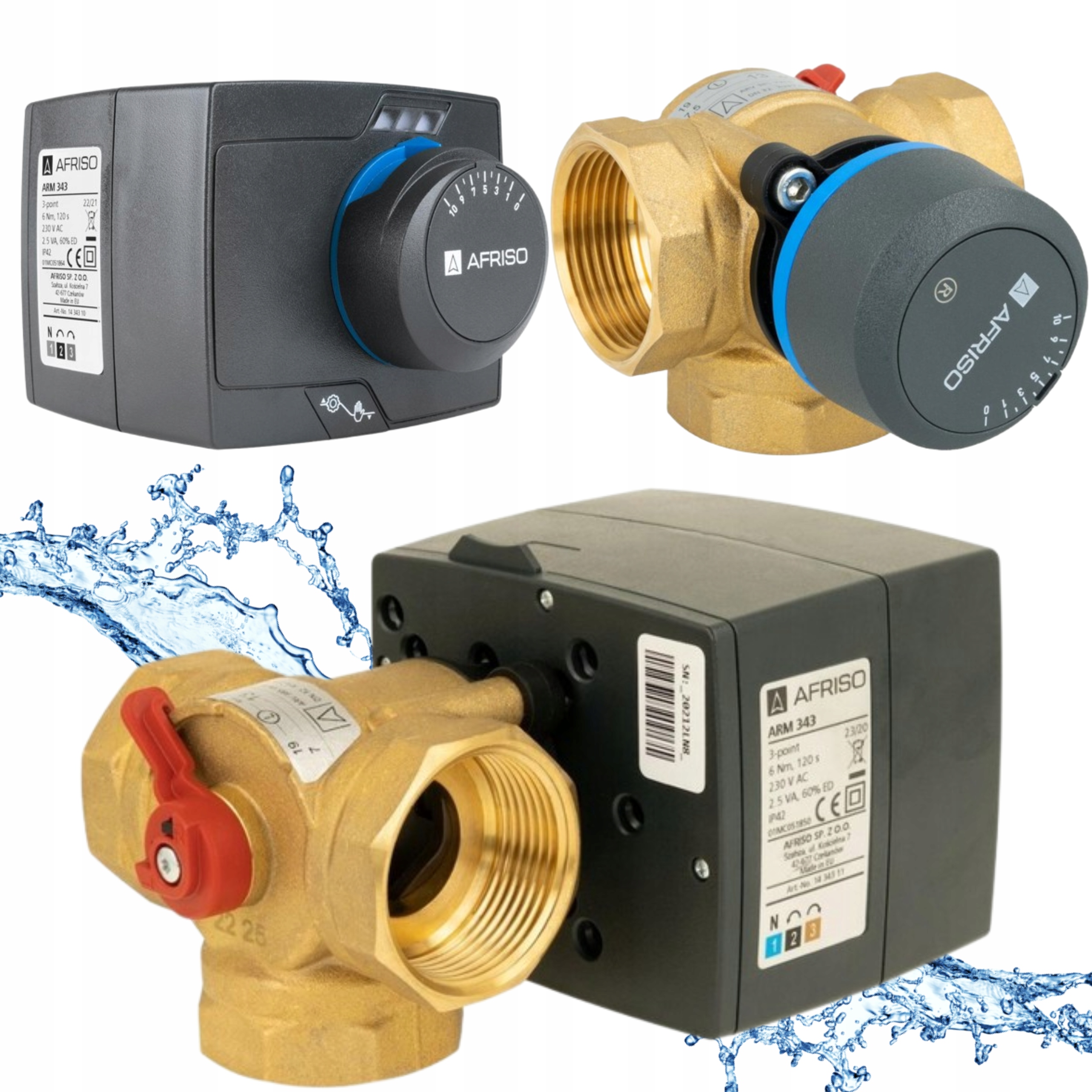 3-CESTNÝ Miešací Ventil Arv 385 Proclick 5/4'' Pohon Arm 343 Afriso