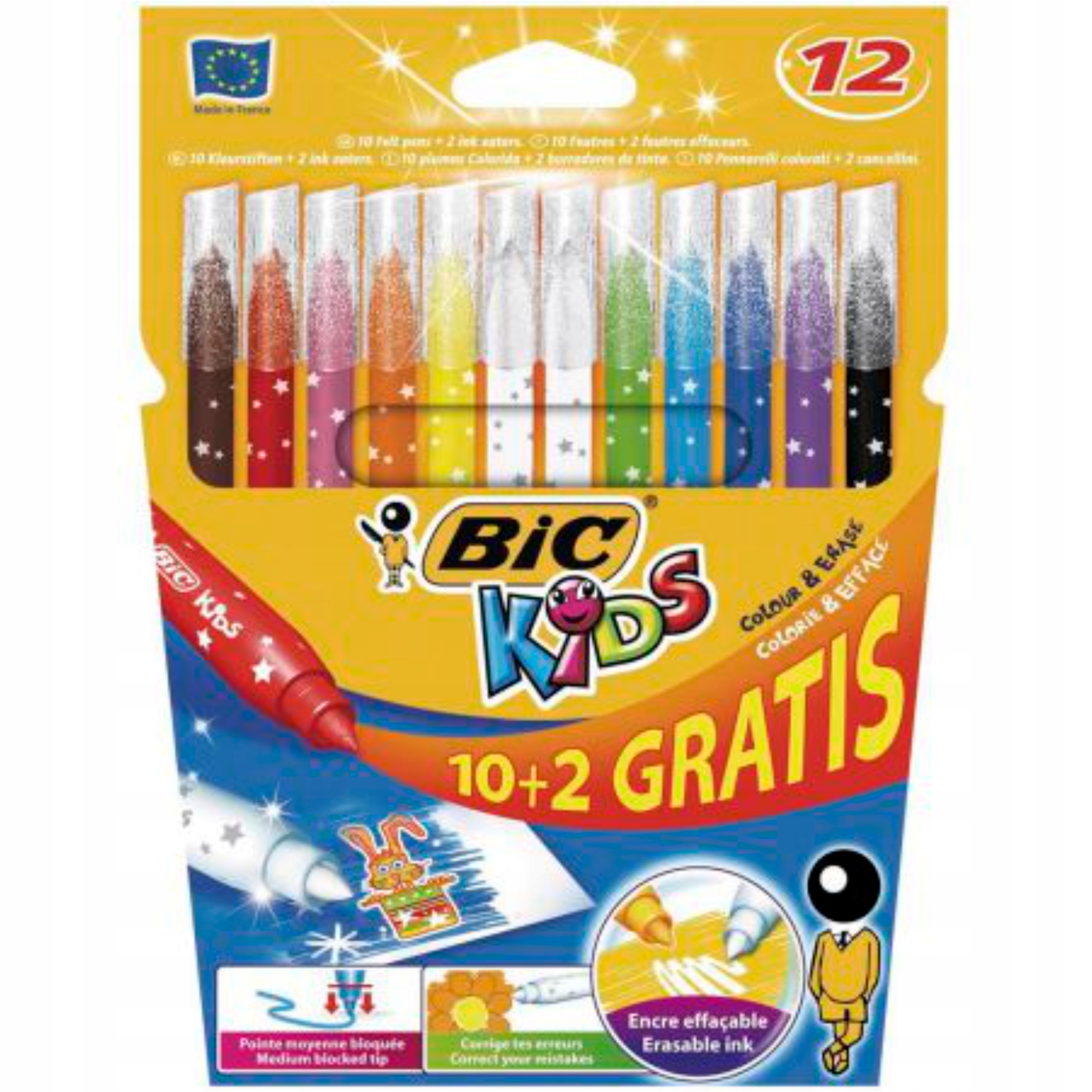 

Flamastry pisaki magiczne wymazywalny Bic 10+2