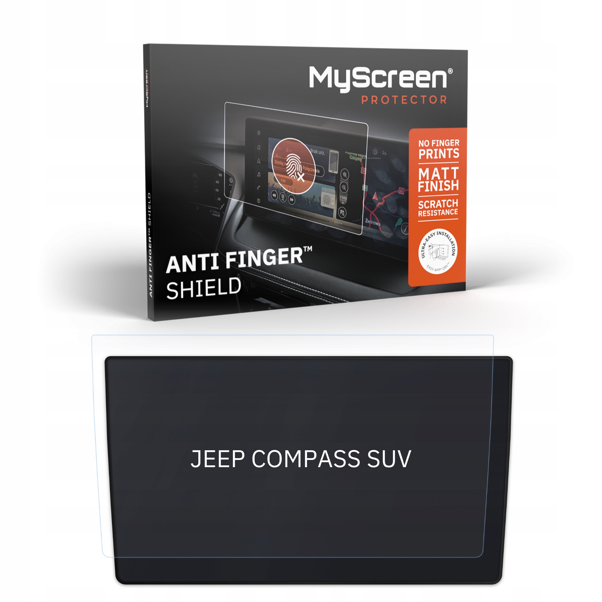 Jeep Compass Suv 2021 Přední Střední Přístrojová Deska 01 10,1" Matná fólie