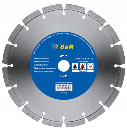 S & R алмазный сегментный диск 230x3 мм