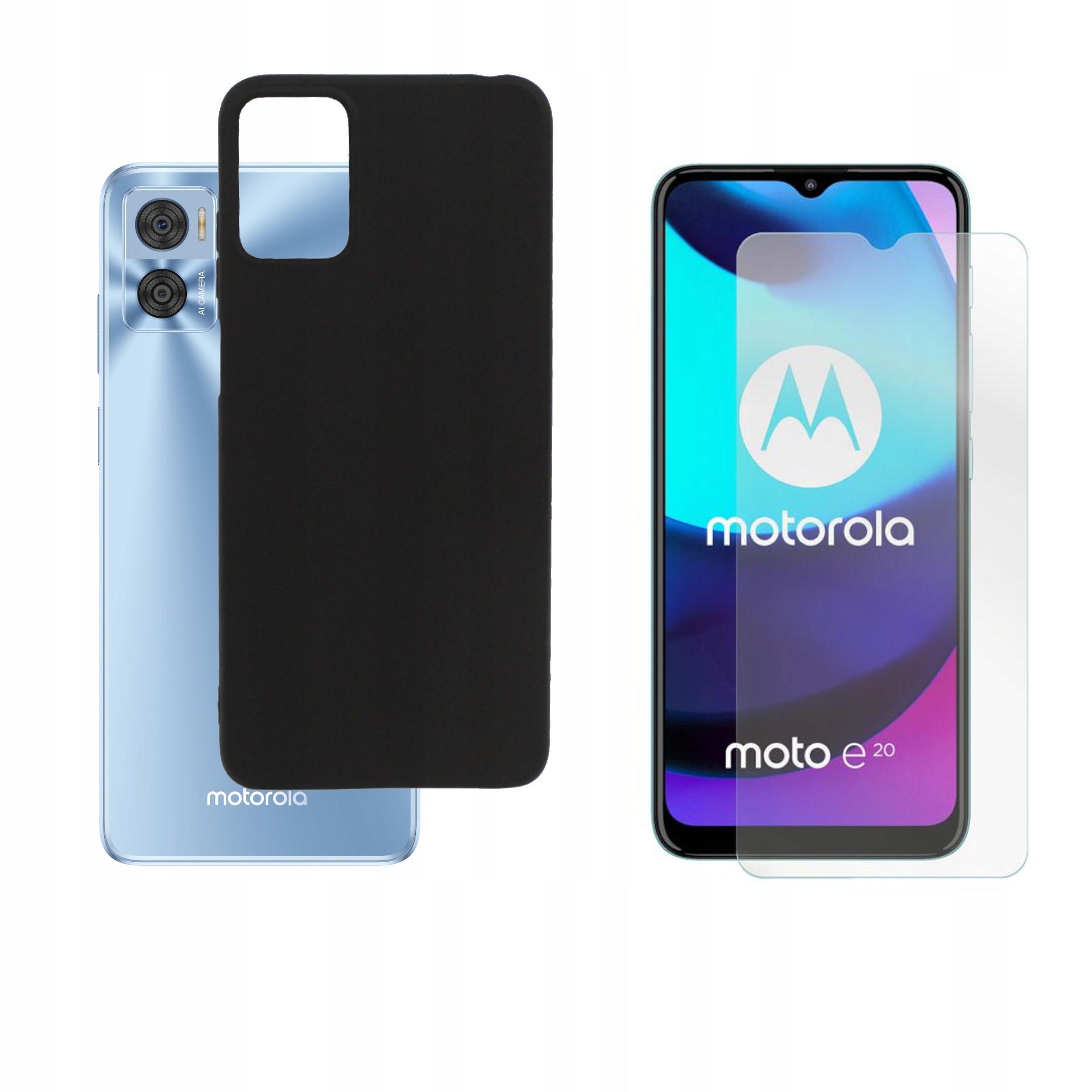 

Etui Jelly do Moto e22 e22i czarne Matt +szkło