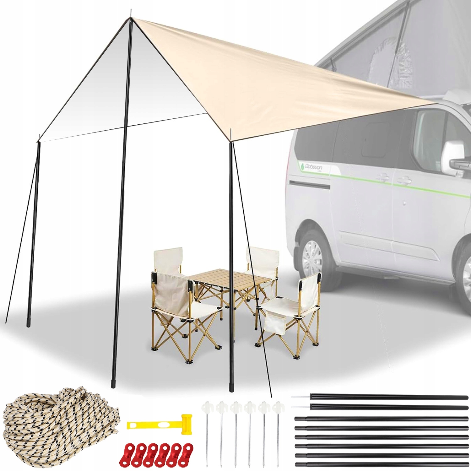 Tarp Płachta Biwakowa Turystyczny Wodoodporna Ochronna 3X3M Torba