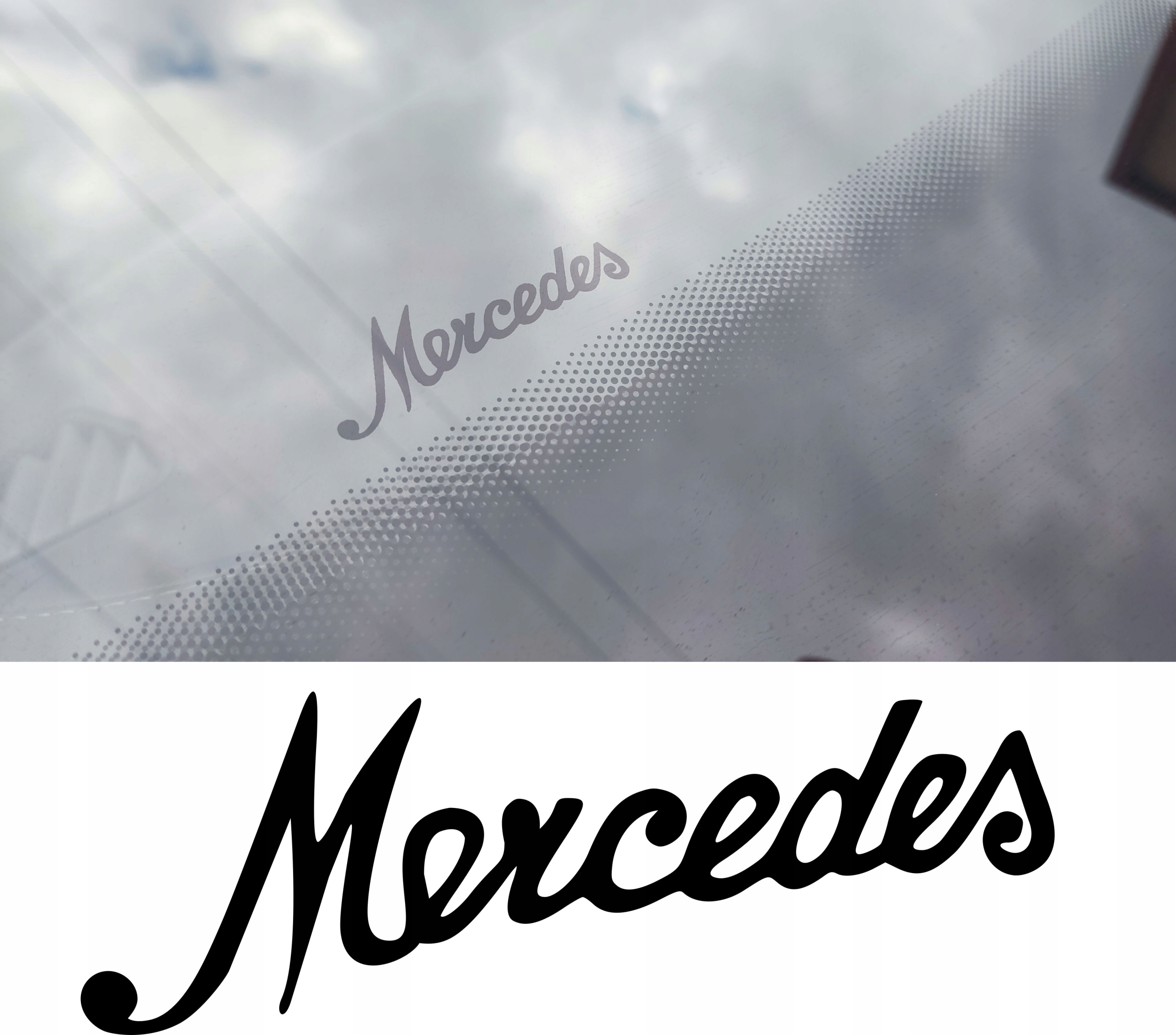 Mercedes 2023+ Zestaw 2 Naklejek Na Szybe Przednia Szybę Czołową Czarne