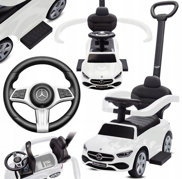 Jeździk Mercedes C-Class Pchacz Chodzik dla Dzieci 12m Biały