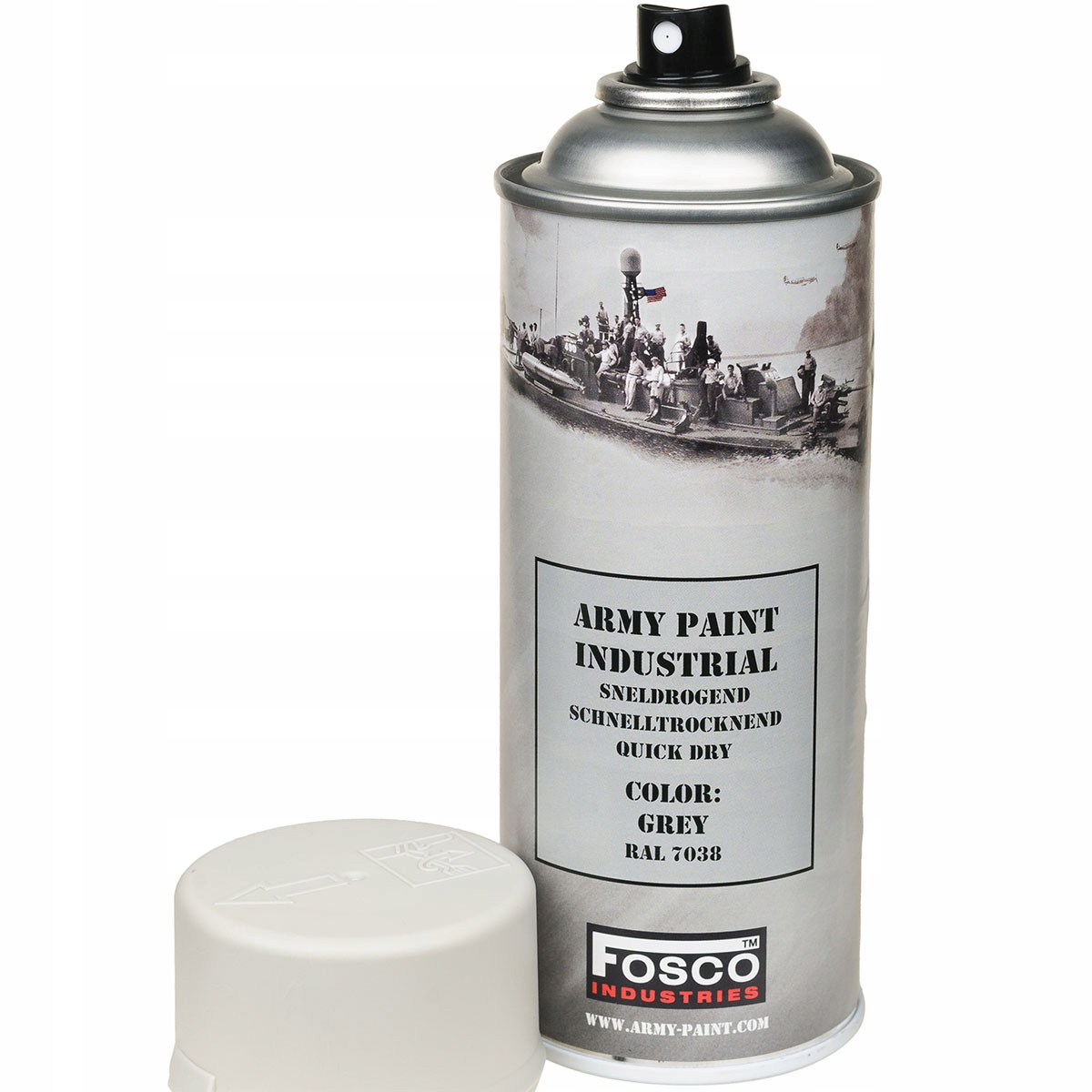 Farba w Sprayu Fosco Lakier Wojskowy do Maskowania 400ml Grey Szara