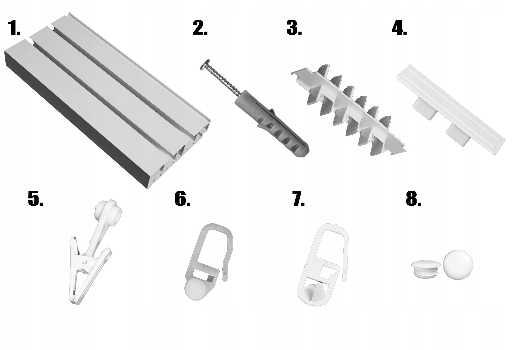 KARNISZ 2-torowy 440 Szyna sufitowa PCV II Długość szyny 440 cm