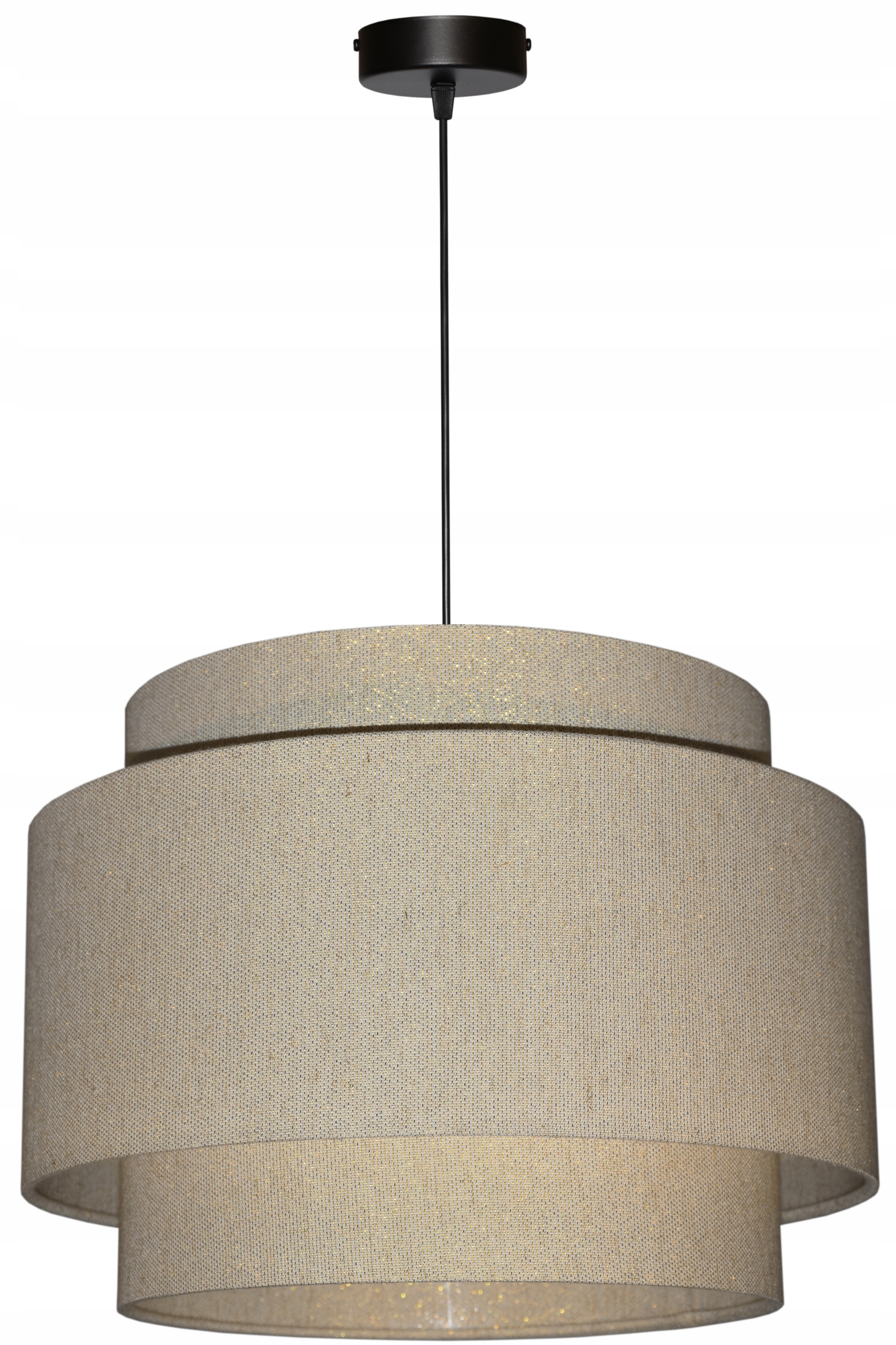 Závesná stropná lampa Tienidlo 45/30 cm E27 svetlo béžová zlaté drobnosti Latina