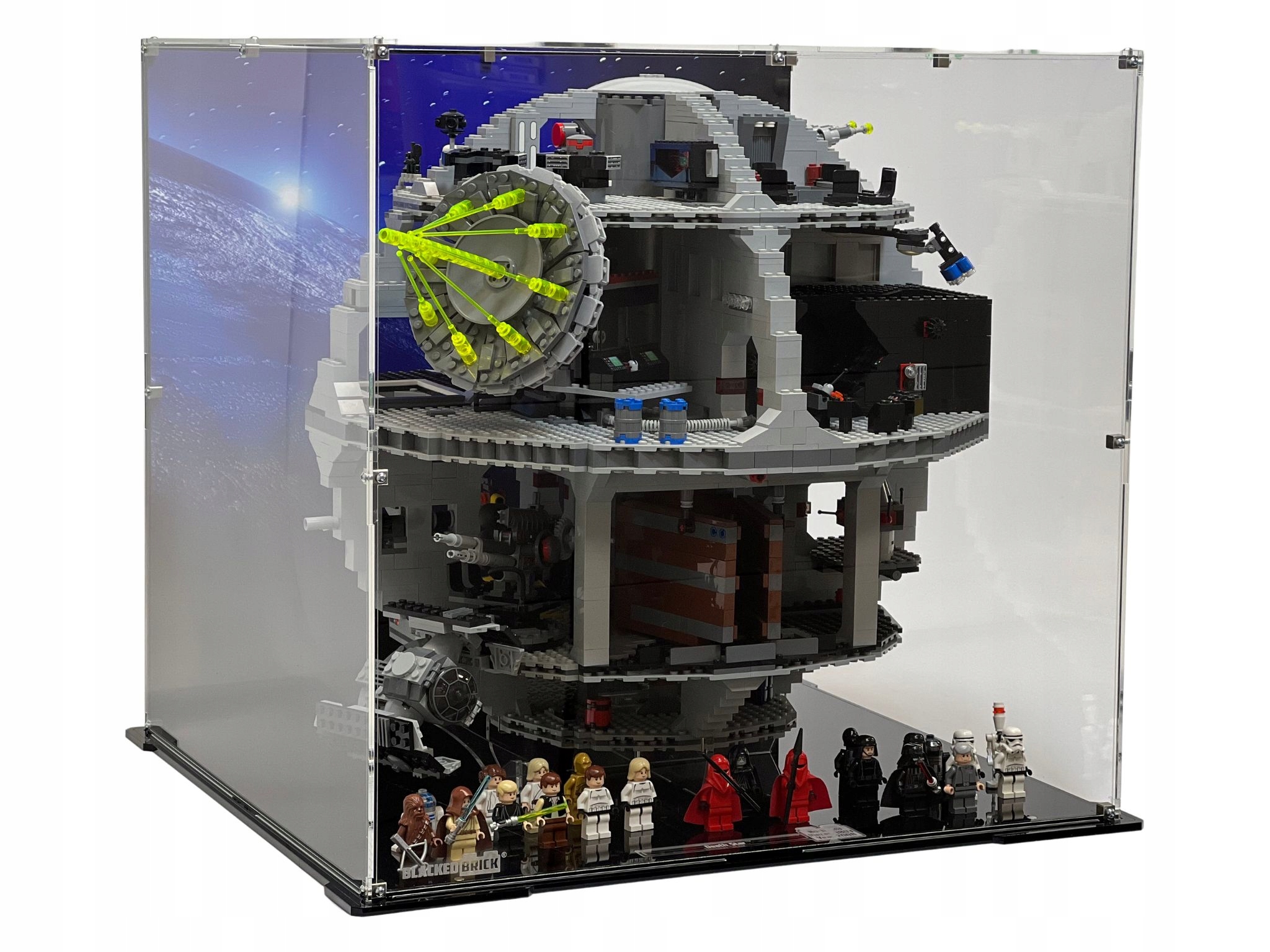 Vitrína s pozadím Blacked Brick pre Lego 75159 Star Wars Hviezda smrti