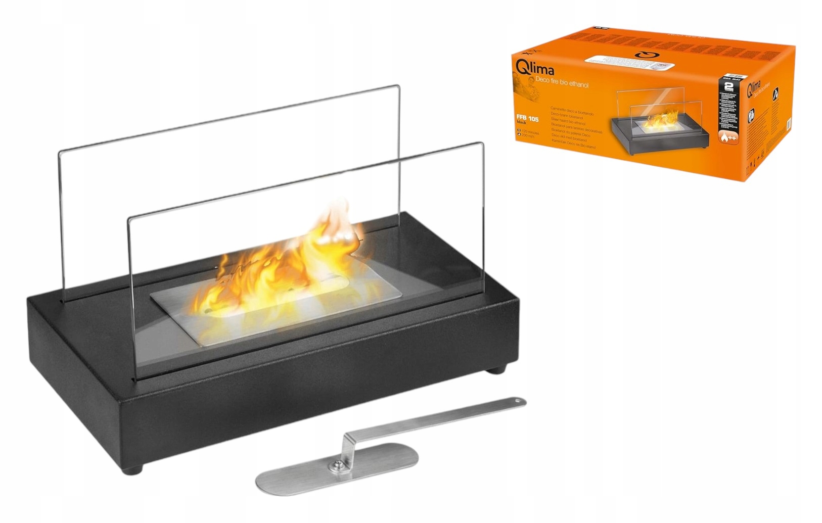 BIOKOMINEK WOLNOSTOJĄCY NA STÓŁ DOM TARAS BIOETANOL CZARNY QLIMA FFB 105 Stan opakowania oryginalne