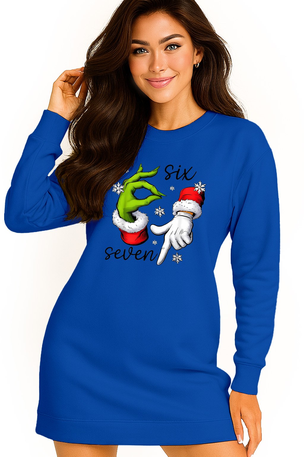 Mikina Vánoční Oversize Šaty Six Seven 67 Grinch Dárek XL