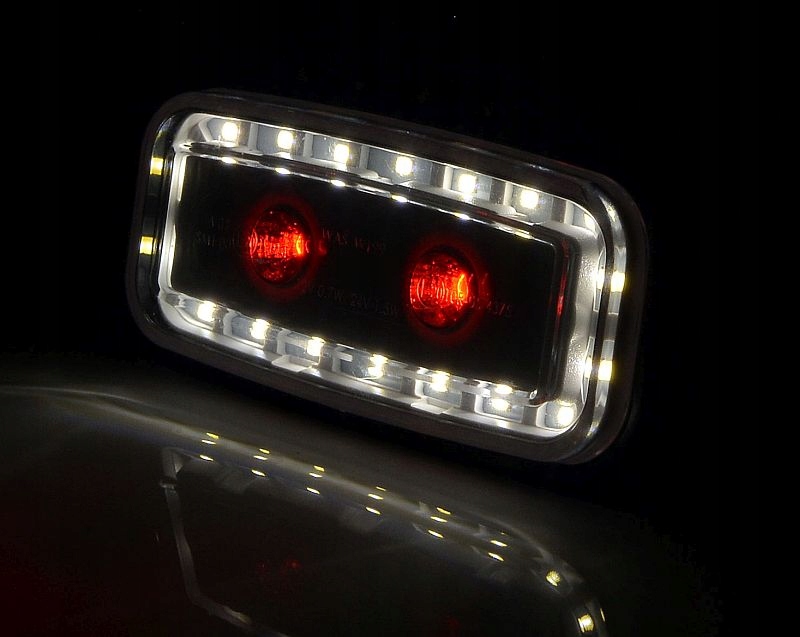 Lampa Przeciwmgielna Cofania LED czerwona biała Strona zabudowy uniwersalne