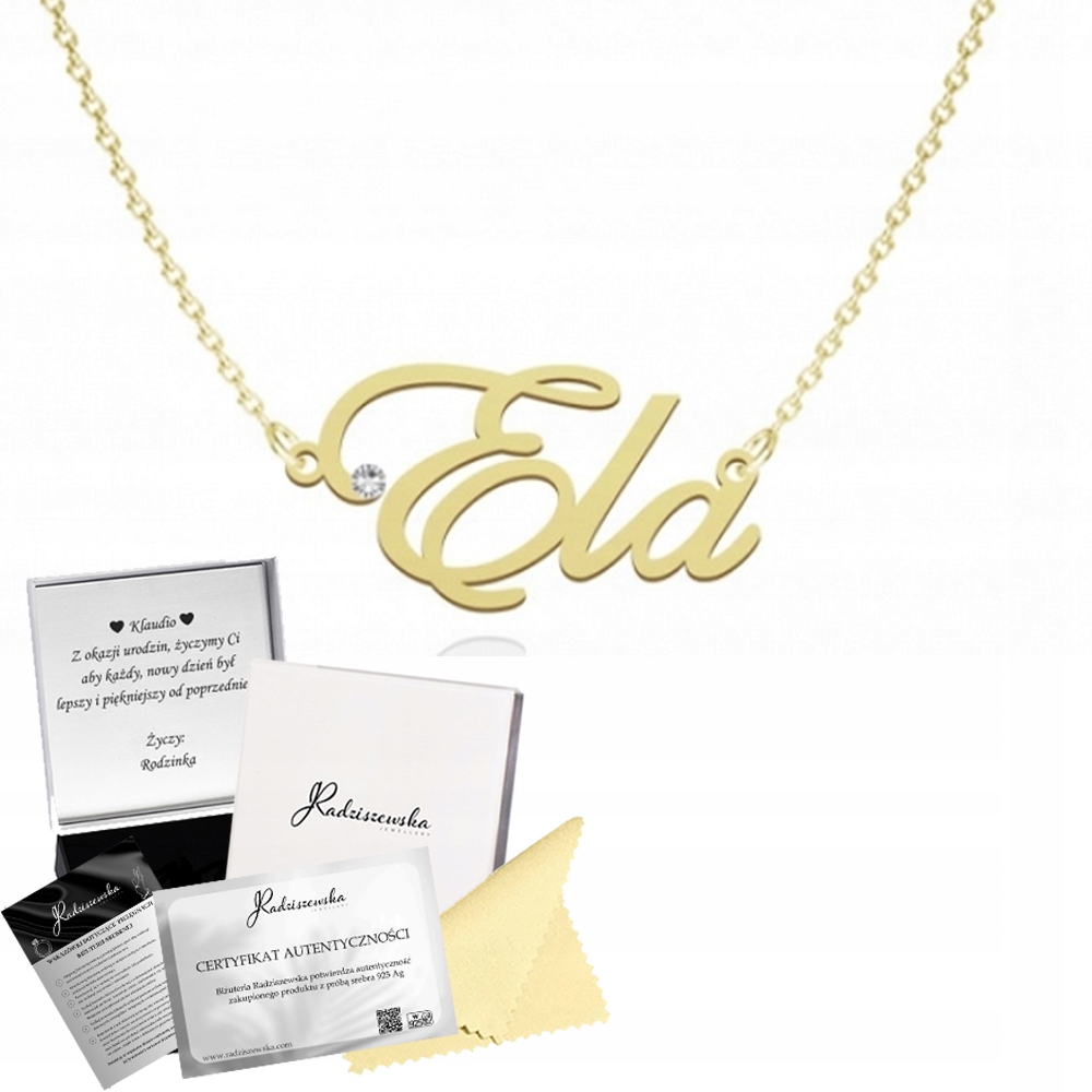 Zlatý Řetízek Se Jménem Ela Řetízek Stříbro 925 Dárek K Přání Bonus