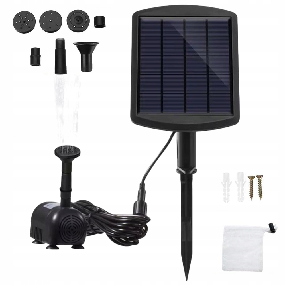 SŁONECZNA POMPA WODNA BASEN ZEWNĘTRZNY POMPA WODNA DO STAWU FONTANNA Materiał polietylen