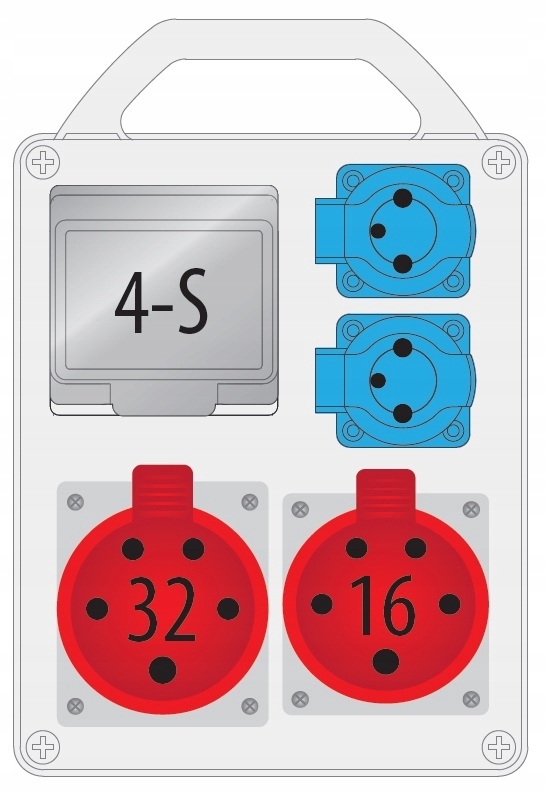 Rozvaděč 2x250V 1x16A/5p 1x32A/5p 4S B.1701R