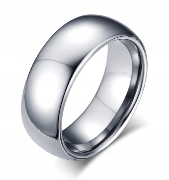 Masivní Stříbrný Prsten Signet Prsten Prstýnek Wolfram 8 MM R15