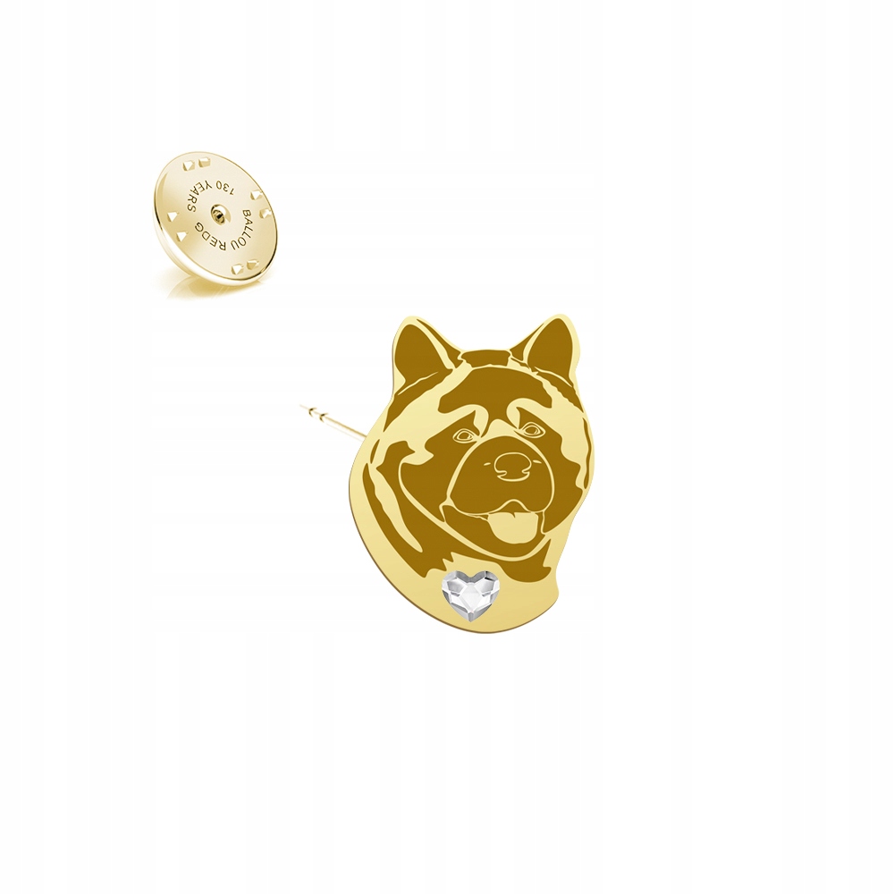 Odznak Zlatá se psem Akita Americká 925 Šperky Dedikace Bonus