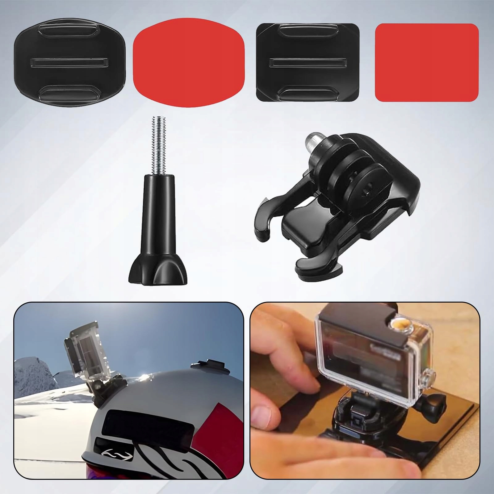DGUSO Zestaw 20 Mocowań Do Kasku Z Klejem 3M Do Kamer GoPro Hero 12-3 — miniatura 7