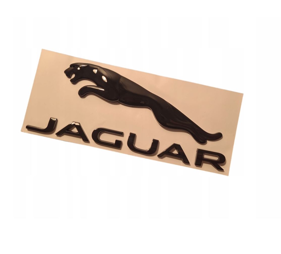 Emblemat do Jaguar Cat Black Glossy Na Klapę Tył Naklejka Znaczek Logo
