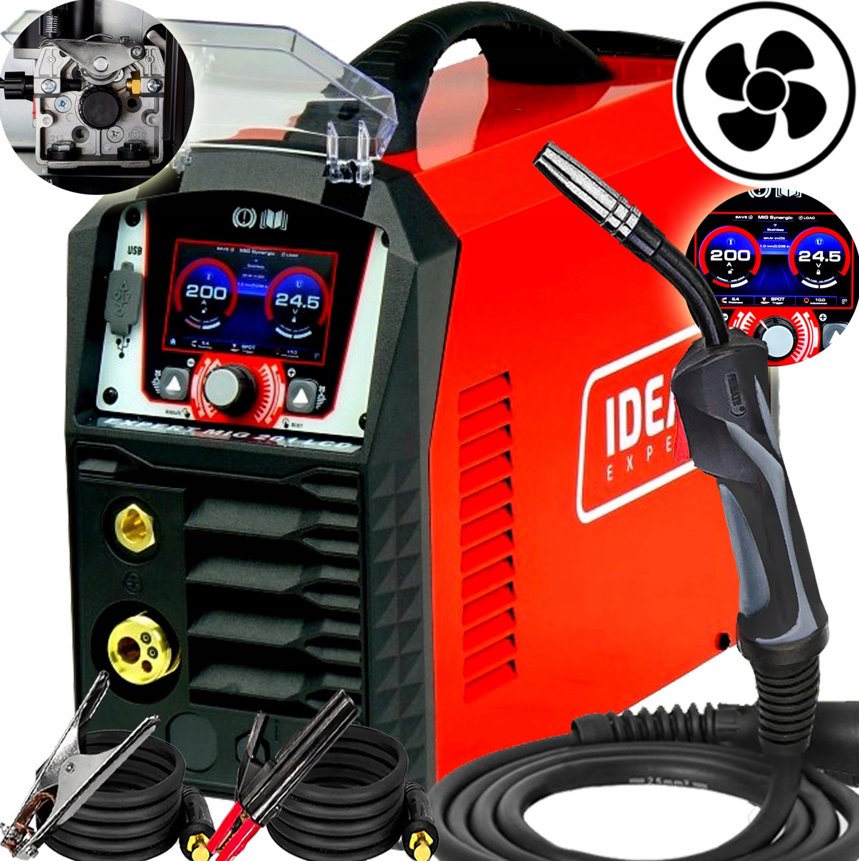 Invertorová Svářečka Migomat Poloautomatická Ideal Expert Mig 201 LCD Synergie