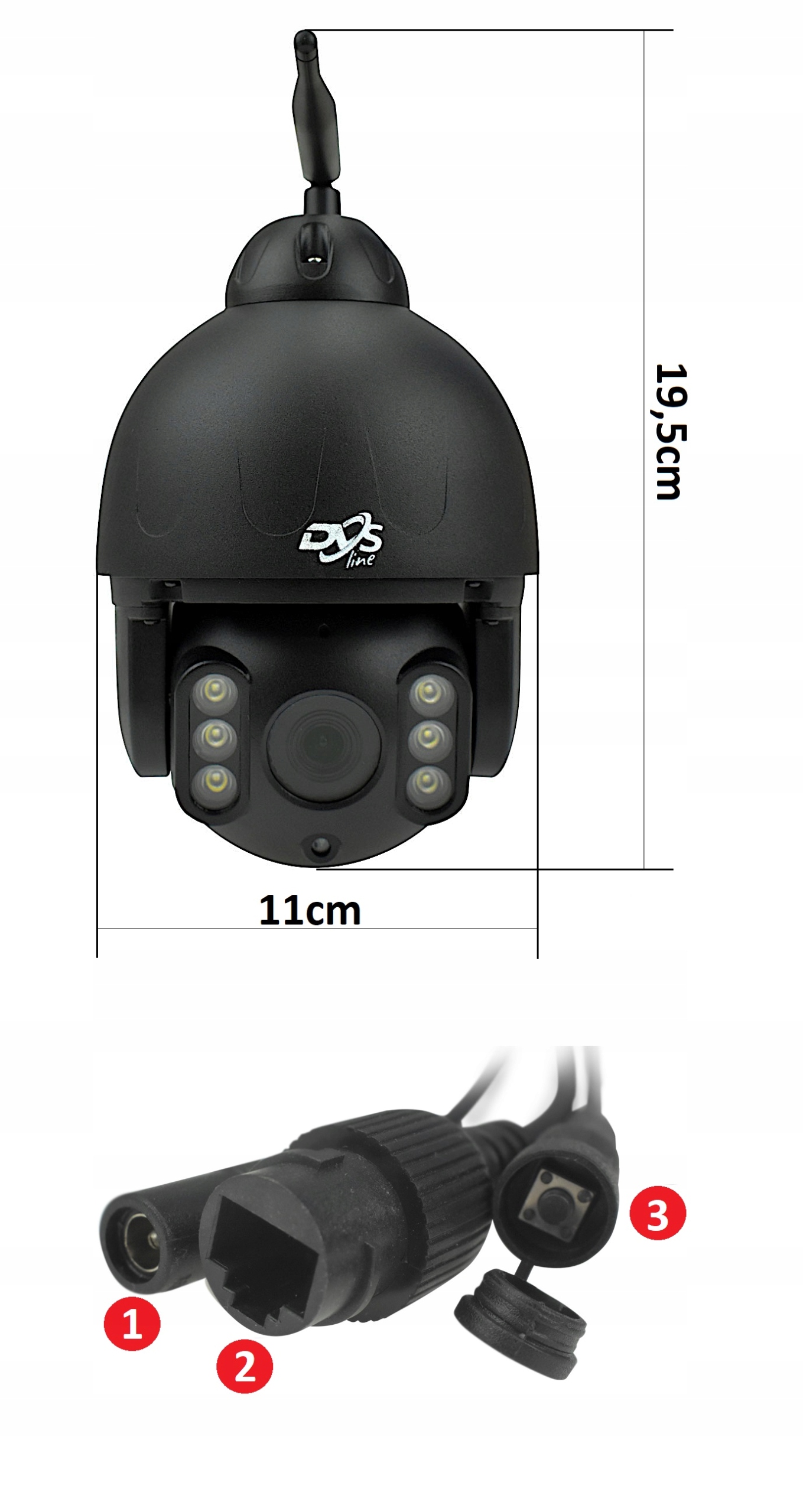 BEZPRZEWODOWA ZEWNĘTRZNA KAMERA WIFI PTZ 8Mpx 4K Kod producenta DVS-SDIP8040E-IRWs