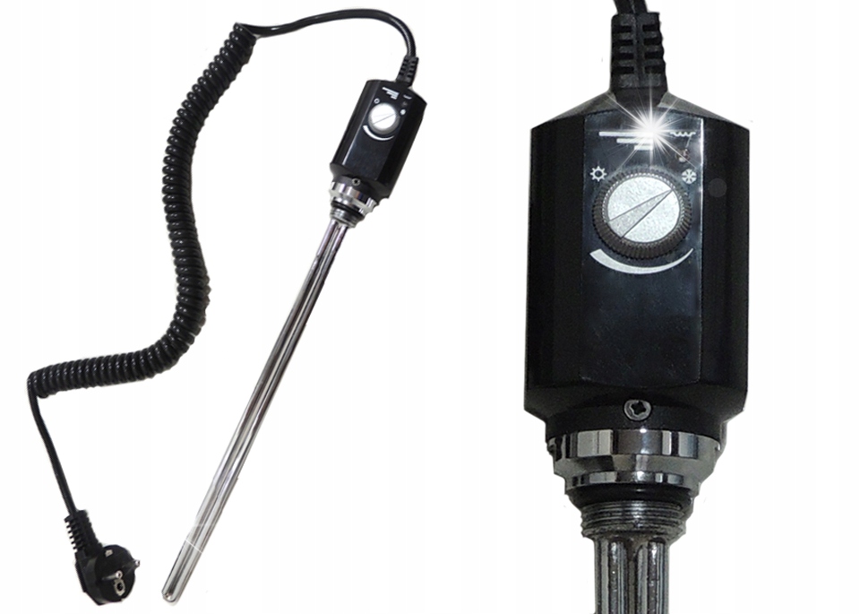 Ohřívač Pro Koupelnový Radiátor Černý 1200 W Elektrický S Termostatem