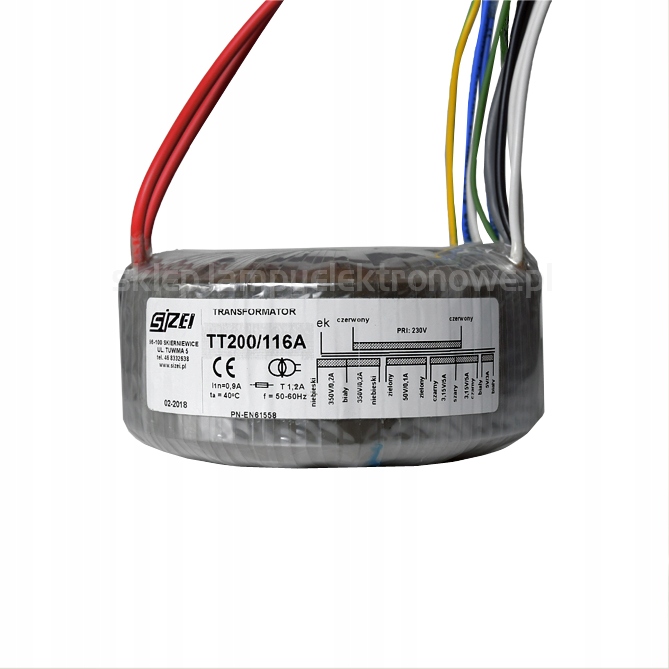 TT200/116/A Toroidní síťový transformátor Audio Sizei